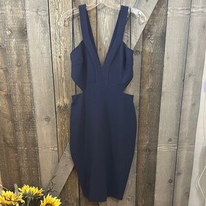 Likely Navy Blue Side Cut Out Dress